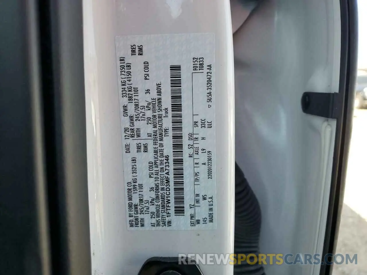 14 fotografías del automóvil dañado 1FTFW1CD3MFA73346 FORD F-150 2021
