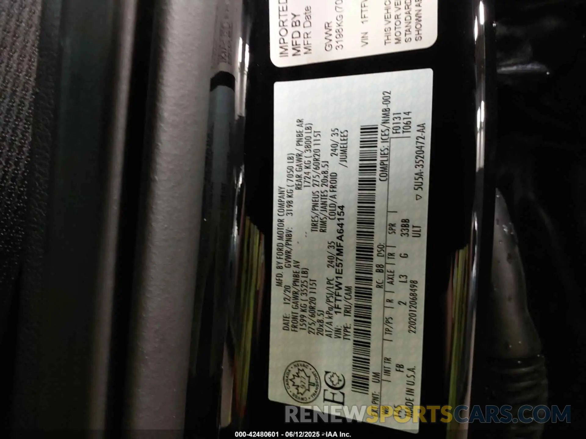 9 fotografías del automóvil dañado 1FTFW1E57MFA64154 FORD F-150 2021