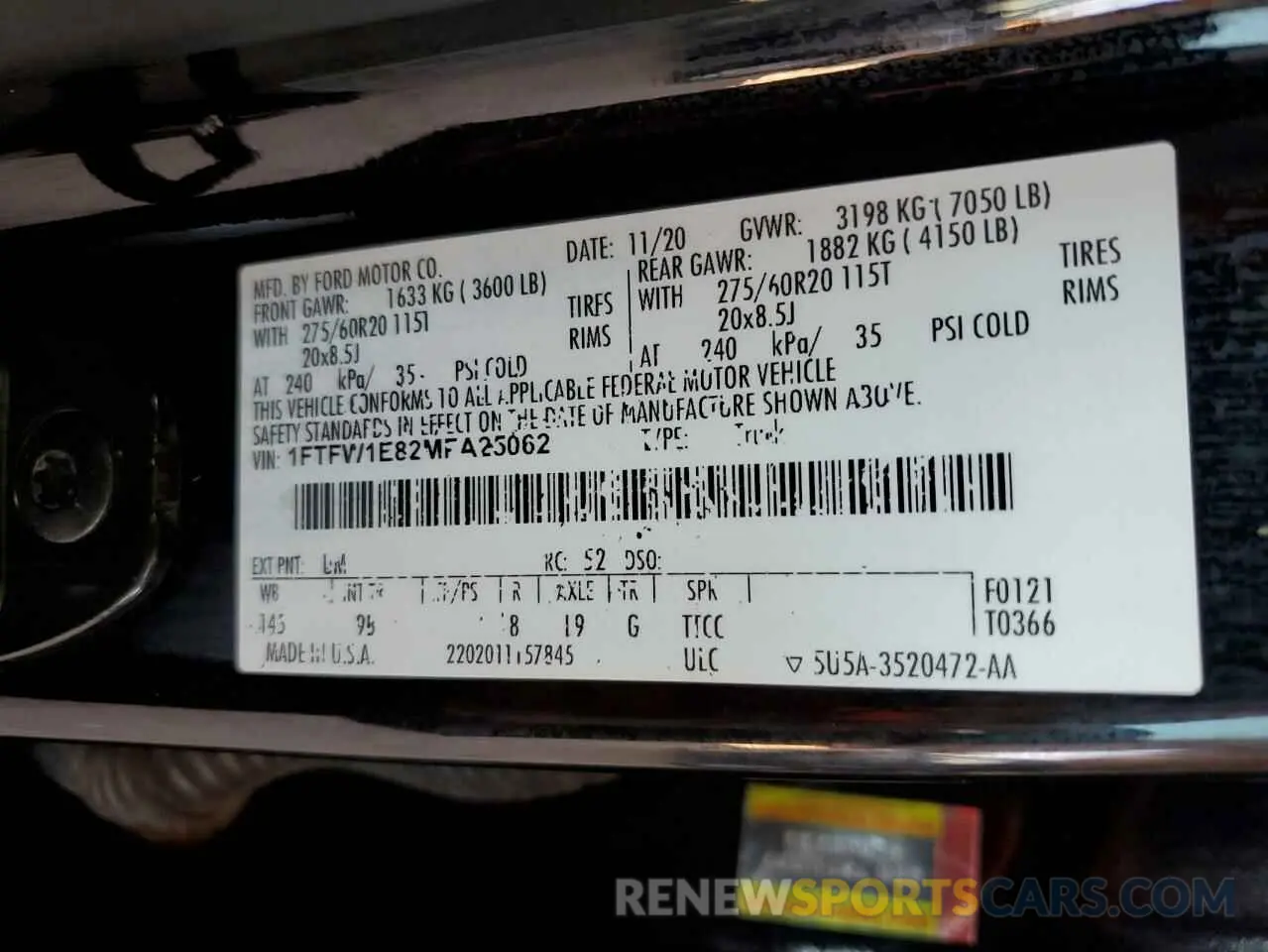 12 fotografías del automóvil dañado 1FTFW1E82MFA25062 FORD F-150 2021