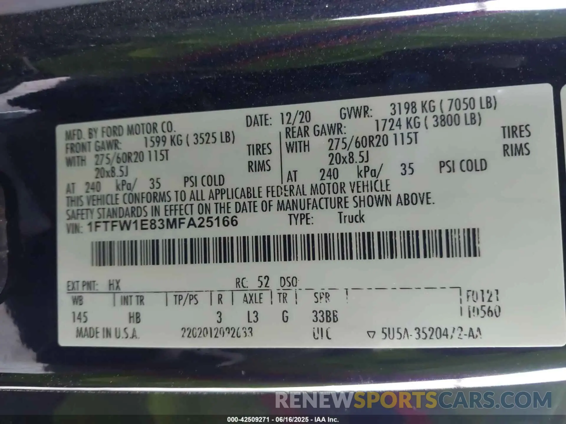 9 fotografías del automóvil dañado 1FTFW1E83MFA25166 FORD F-150 2021