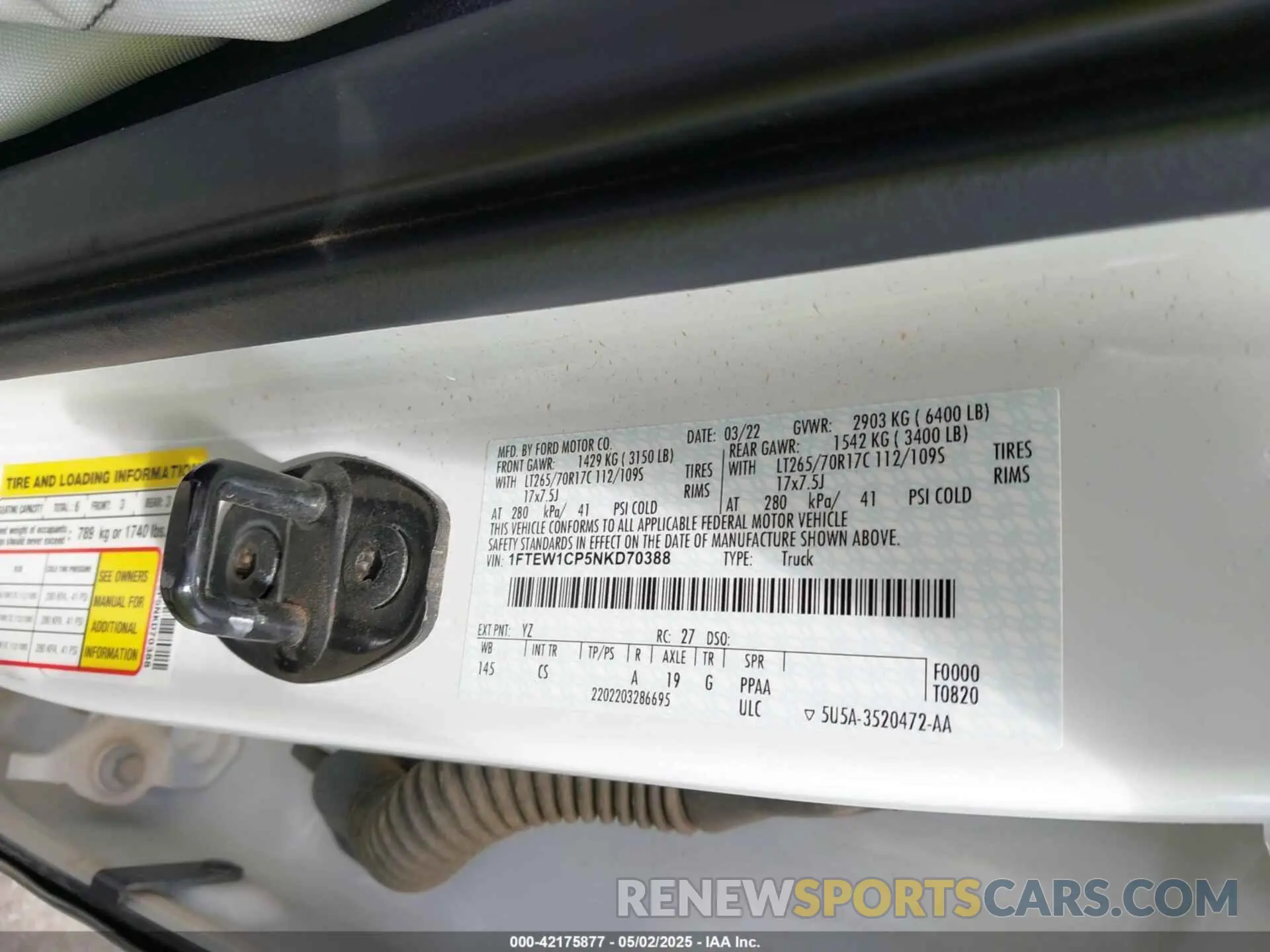 9 fotografías del automóvil dañado 1FTEW1CP5NKD70388 FORD F-150 2022