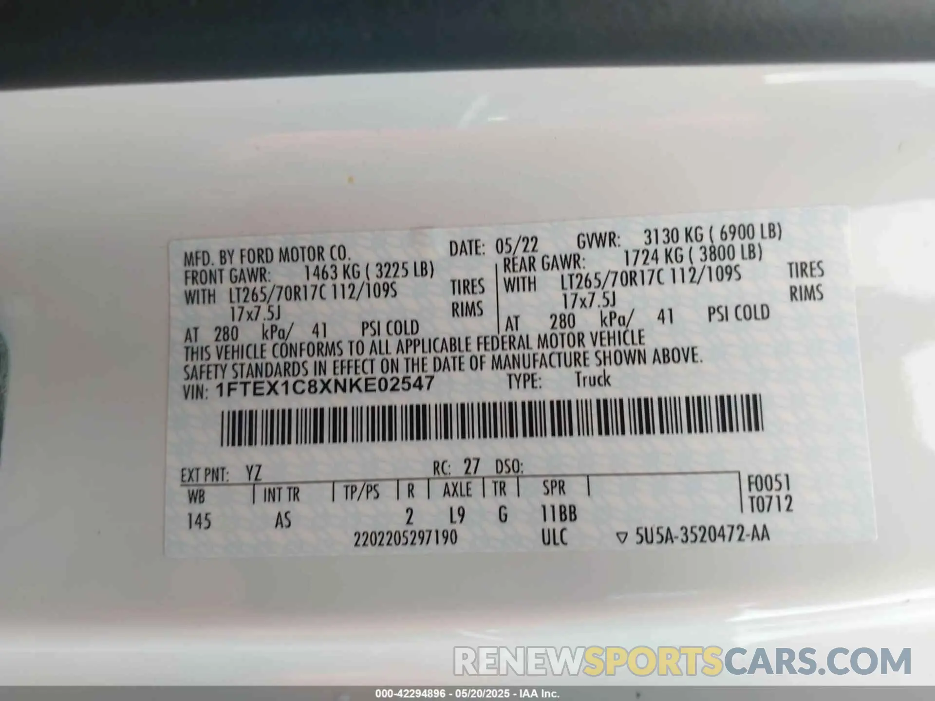 9 fotografías del automóvil dañado 1FTEX1C8XNKE02547 FORD F-150 2022