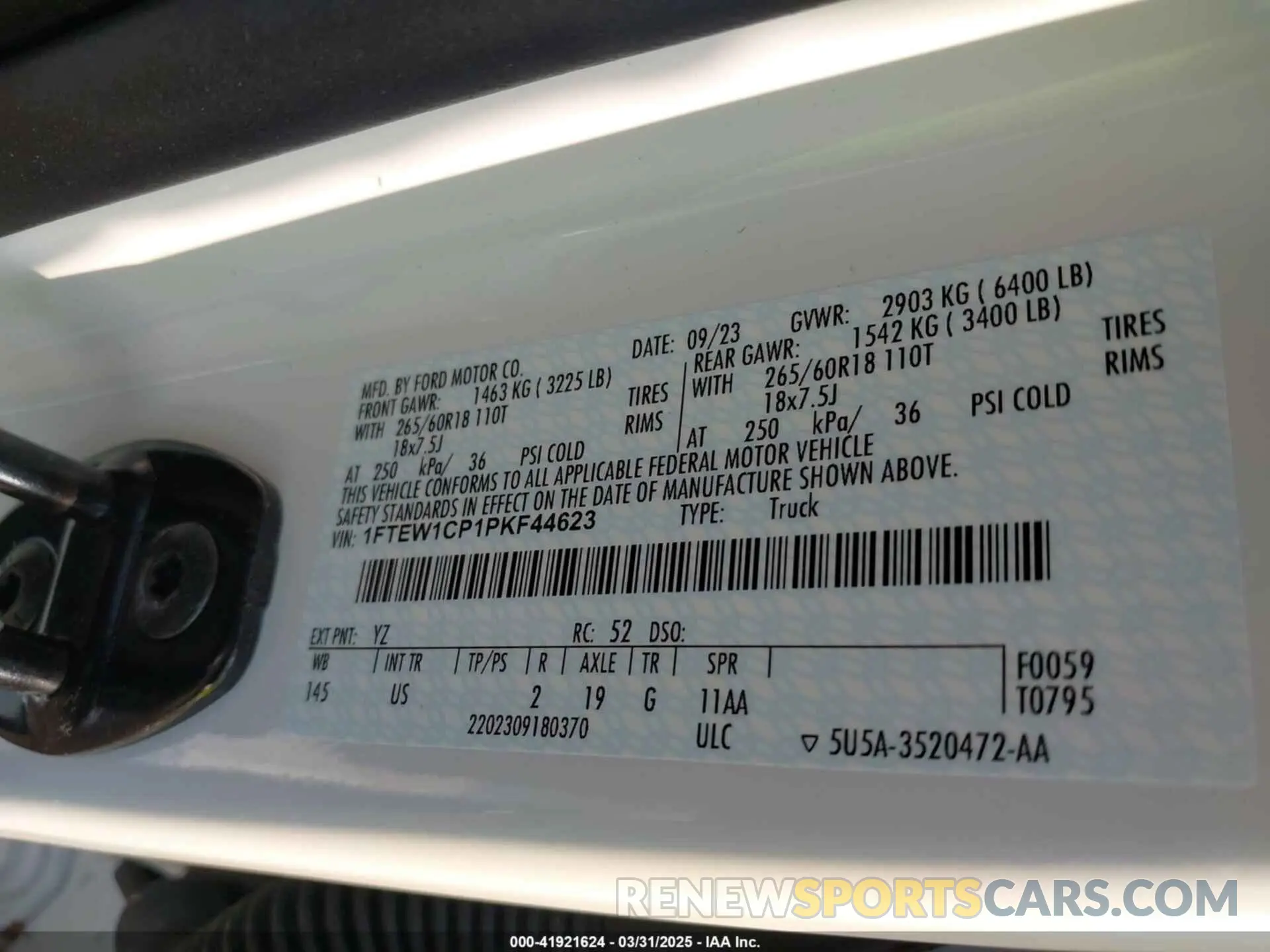 9 fotografías del automóvil dañado 1FTEW1CP1PKF44623 FORD F-150 2023
