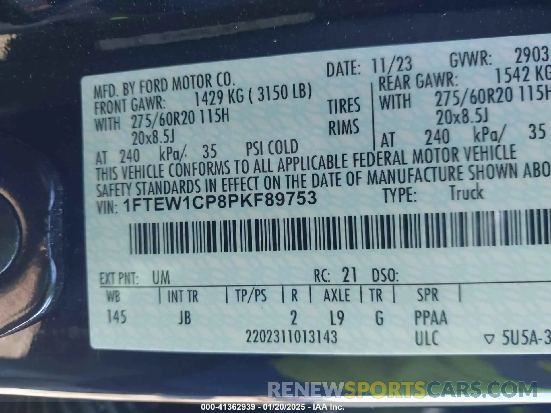 9 fotografías del automóvil dañado 1FTEW1CP8PKF89753 FORD F-150 2023