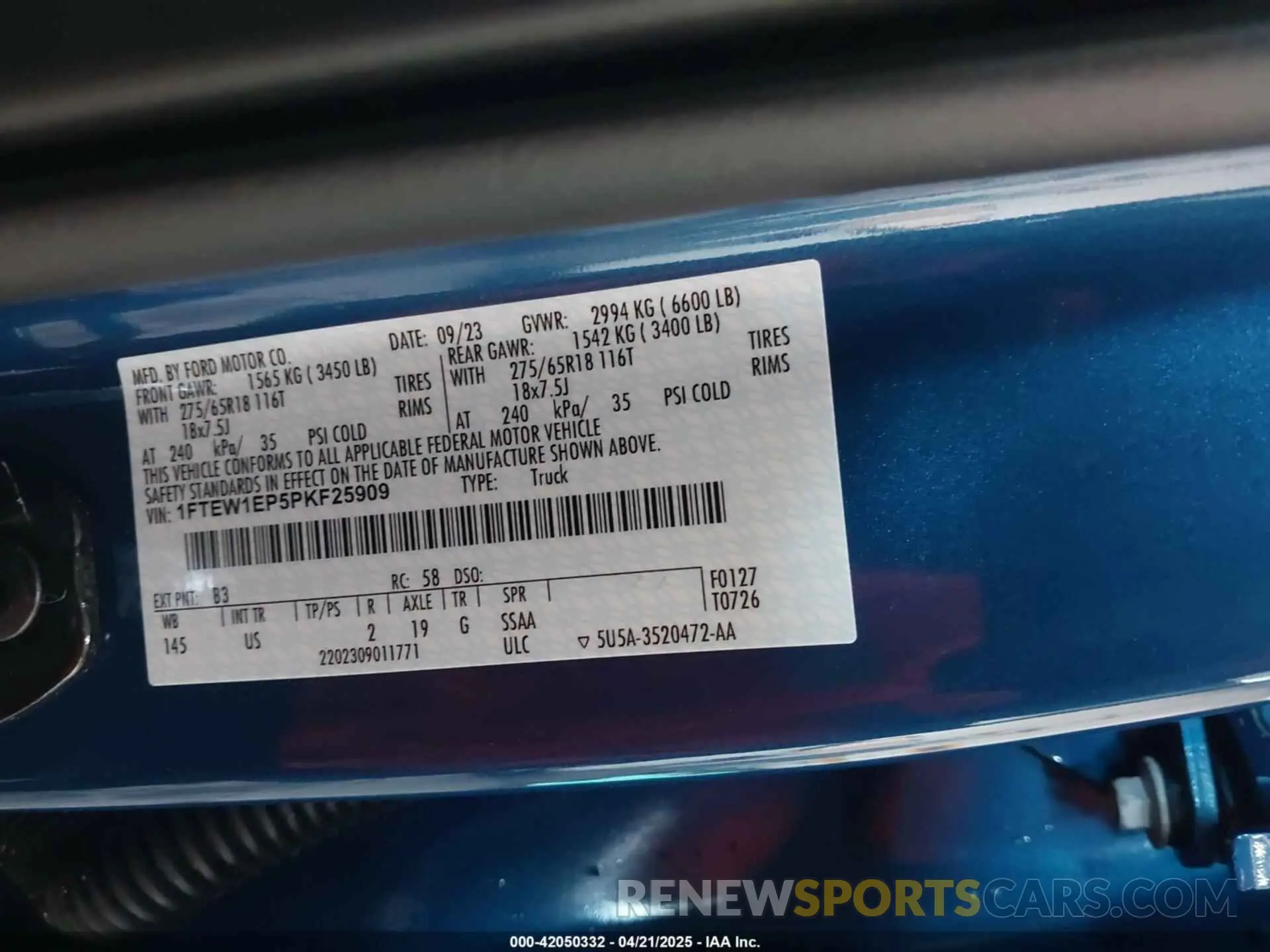 9 fotografías del automóvil dañado 1FTEW1EP5PKF25909 FORD F-150 2023