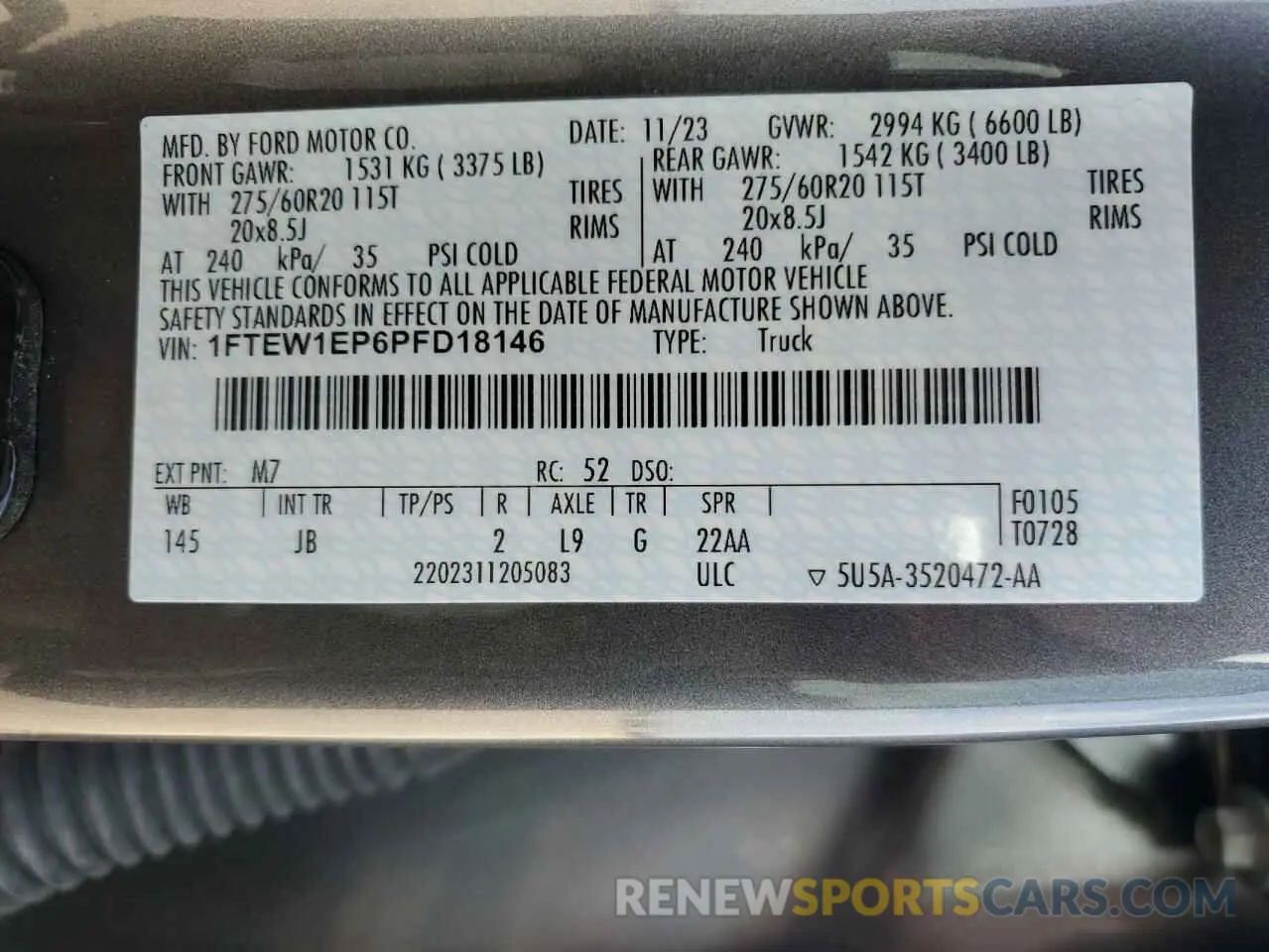 14 fotografías del automóvil dañado 1FTEW1EP6PFD18146 FORD F-150 2023