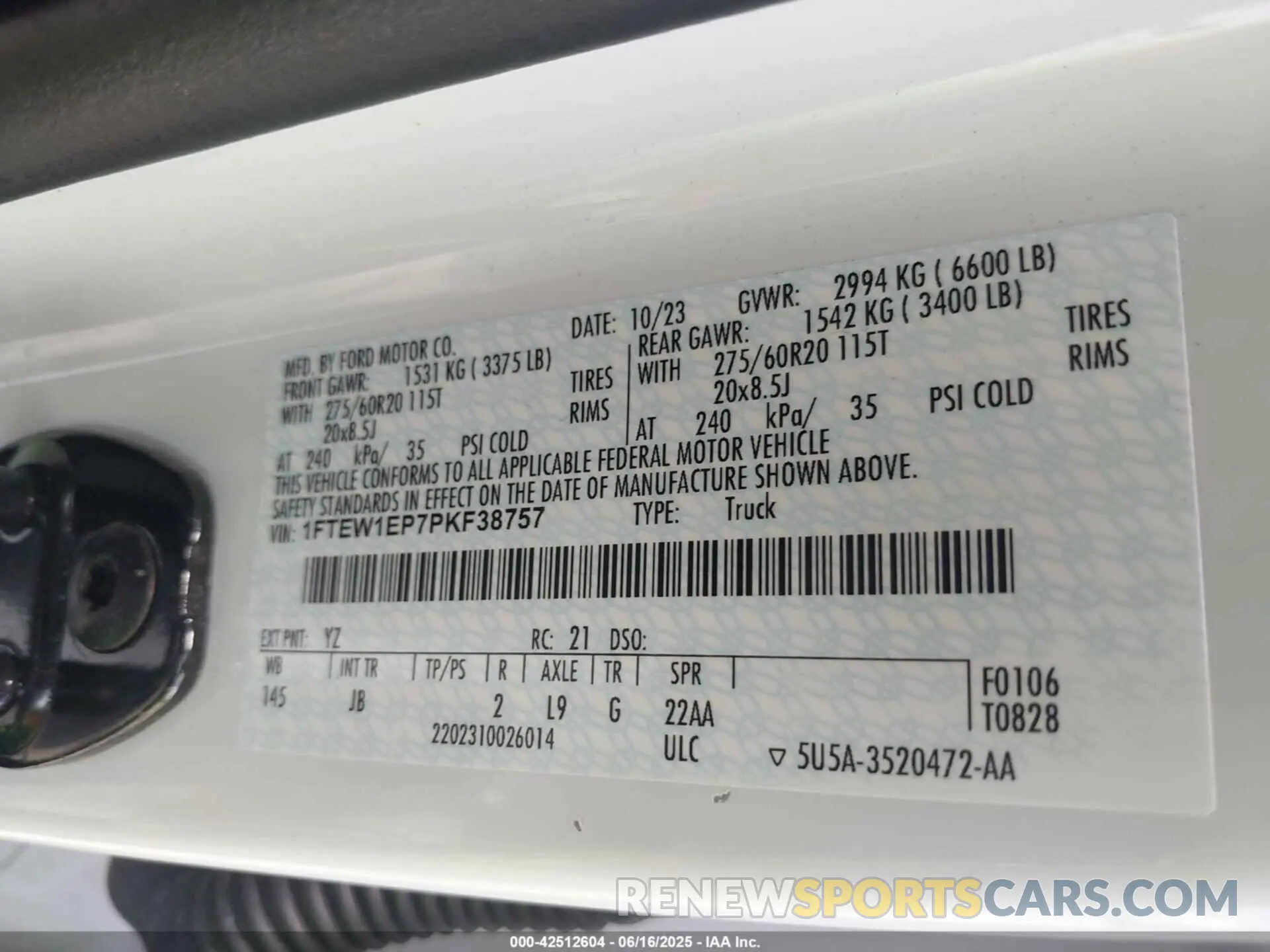 9 fotografías del automóvil dañado 1FTEW1EP7PKF38757 FORD F-150 2023