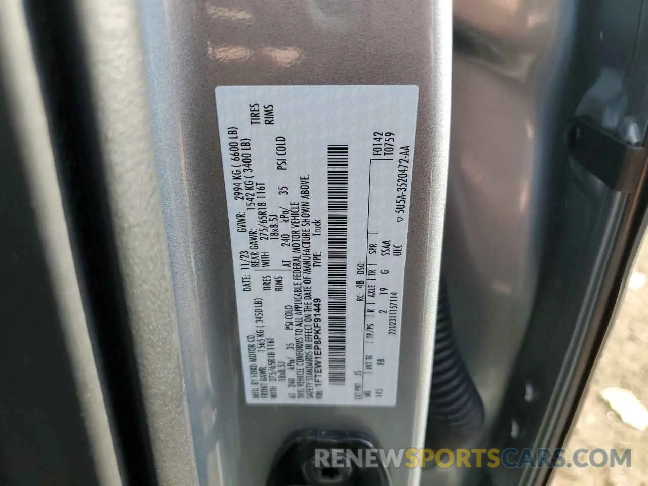 12 fotografías del automóvil dañado 1FTEW1EP8PKF91449 FORD F-150 2023