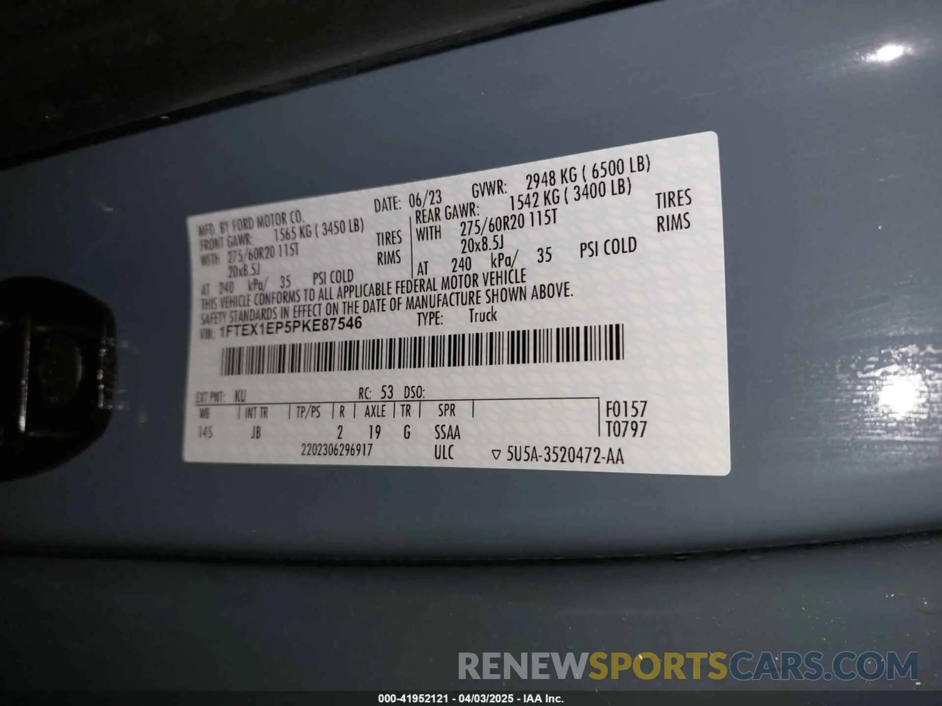 9 fotografías del automóvil dañado 1FTEX1EP5PKE87546 FORD F-150 2023