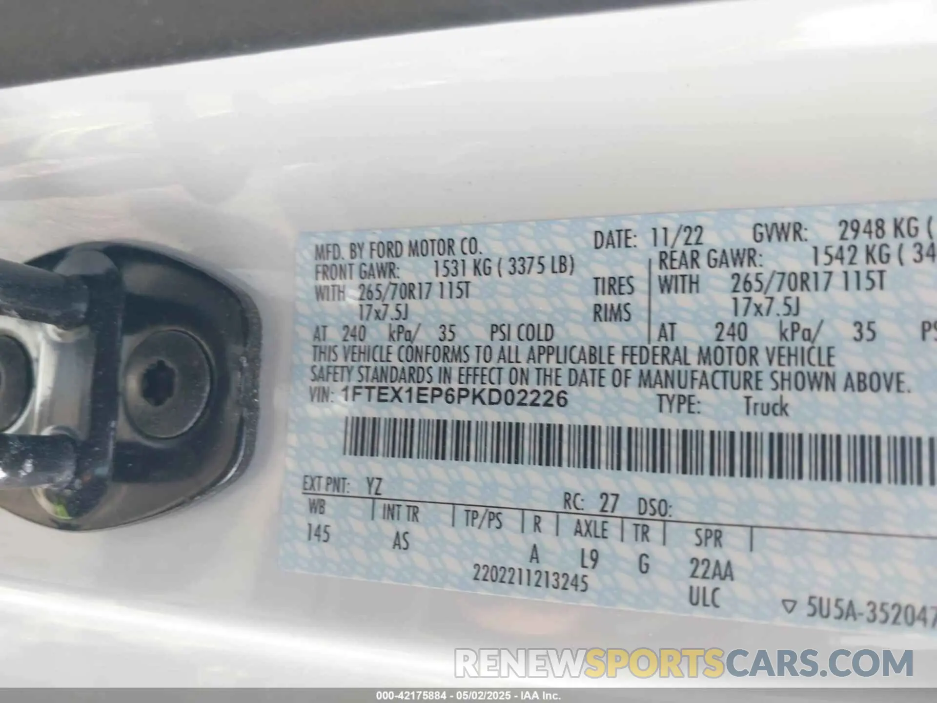 9 fotografías del automóvil dañado 1FTEX1EP6PKD02226 FORD F-150 2023