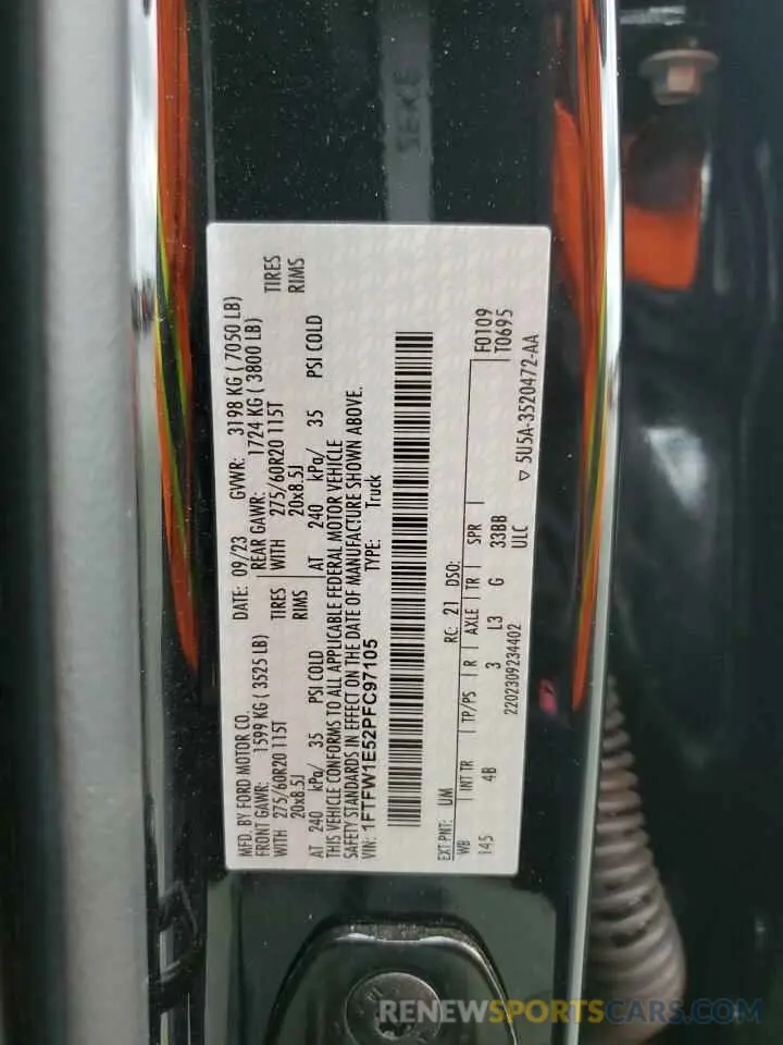 12 fotografías del automóvil dañado 1FTFW1E52PFC97105 FORD F-150 2023