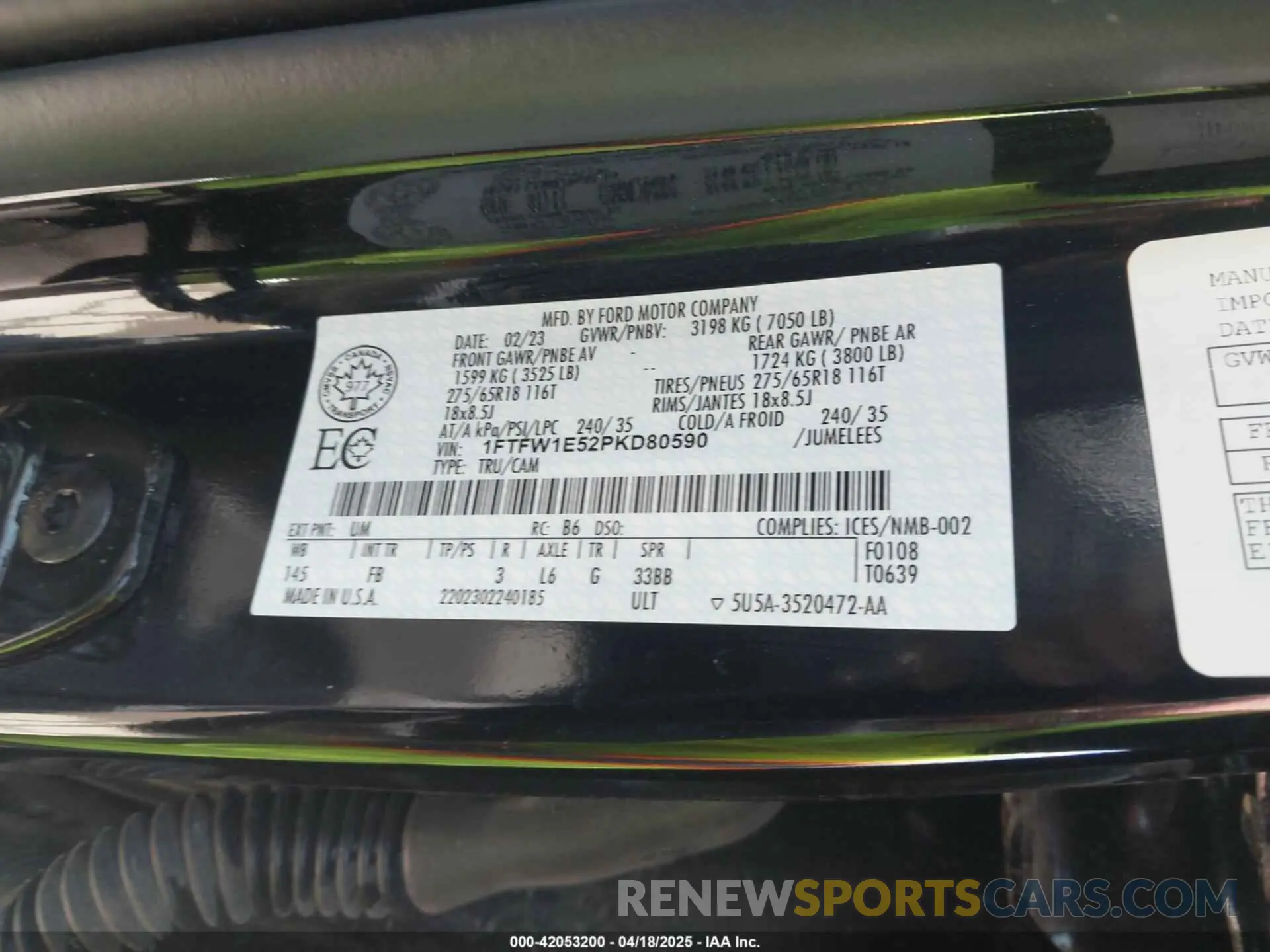 9 fotografías del automóvil dañado 1FTFW1E52PKD80590 FORD F-150 2023