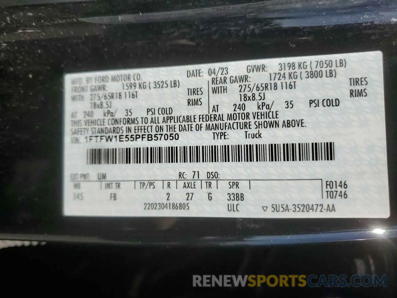 13 fotografías del automóvil dañado 1FTFW1E55PFB57050 FORD F-150 2023