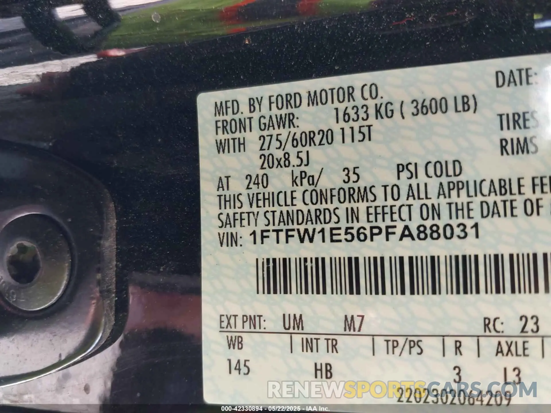 9 fotografías del automóvil dañado 1FTFW1E56PFA88031 FORD F-150 2023