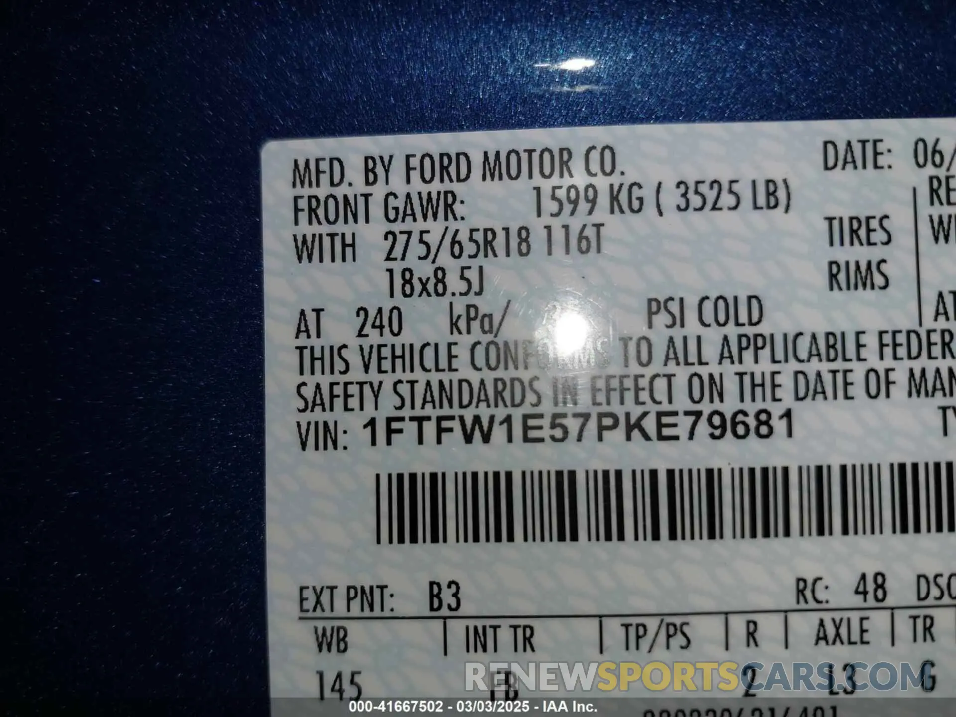 9 fotografías del automóvil dañado 1FTFW1E57PKE79681 FORD F-150 2023