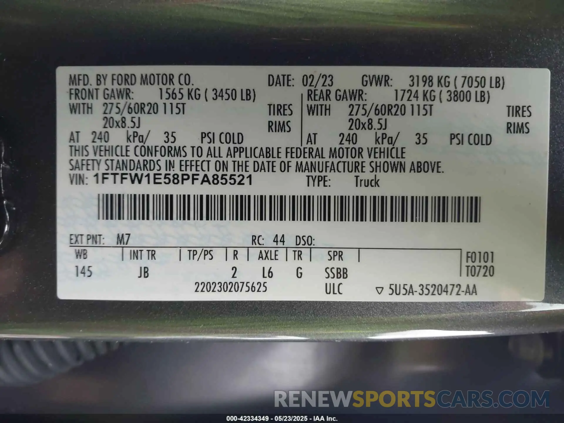 9 fotografías del automóvil dañado 1FTFW1E58PFA85521 FORD F-150 2023