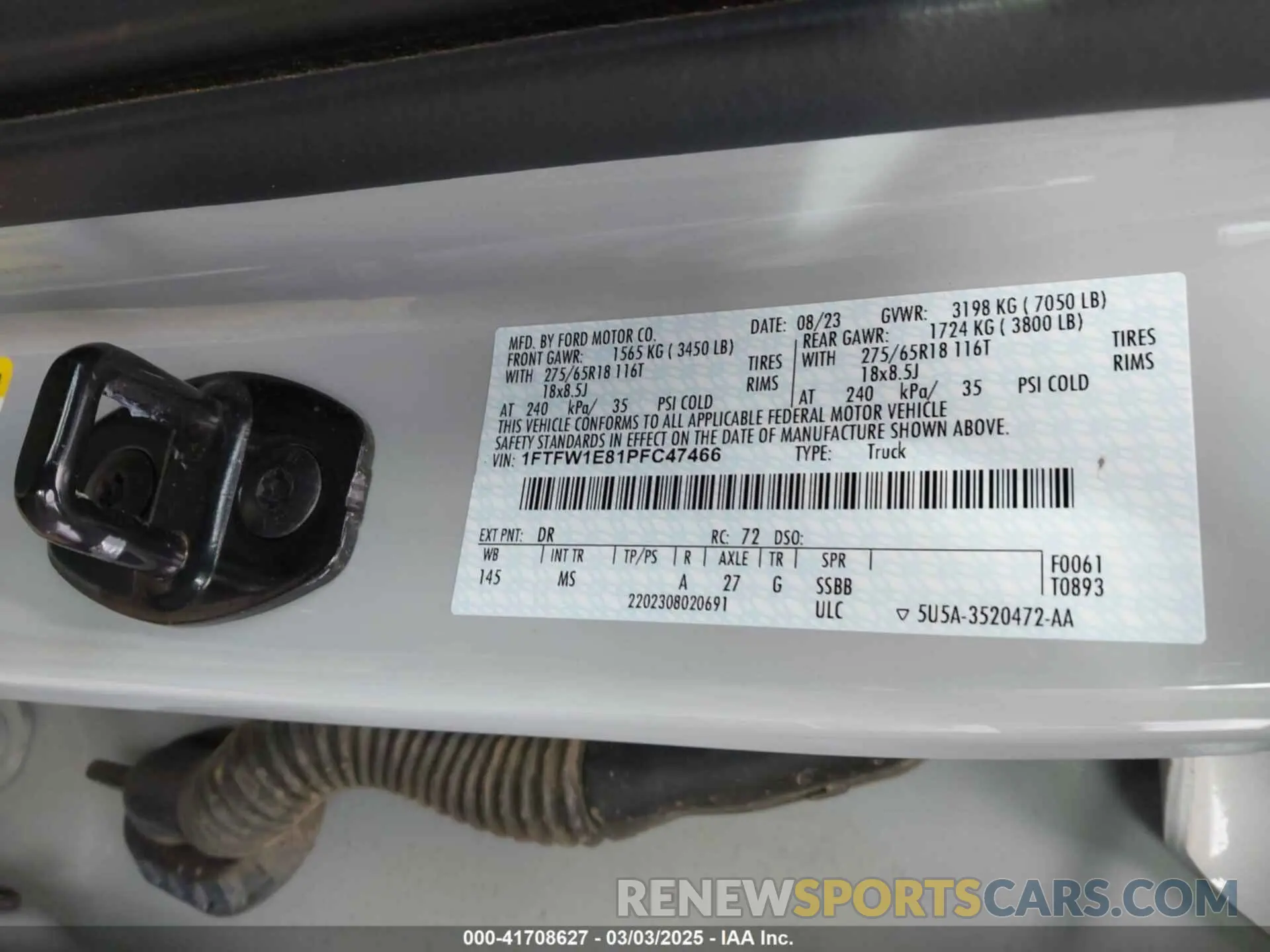 9 fotografías del automóvil dañado 1FTFW1E81PFC47466 FORD F-150 2023