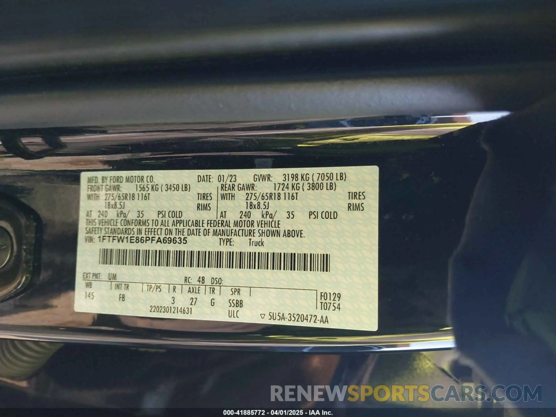 9 fotografías del automóvil dañado 1FTFW1E86PFA69635 FORD F-150 2023