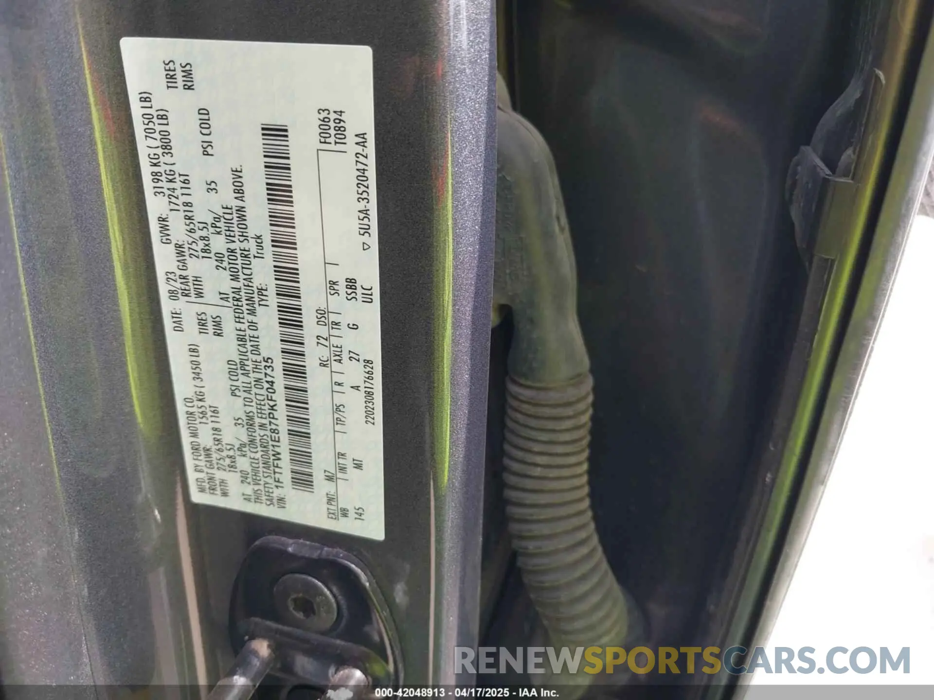 9 fotografías del automóvil dañado 1FTFW1E87PKF04735 FORD F-150 2023