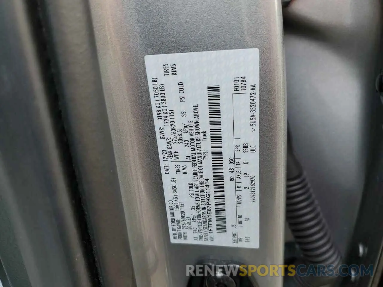 14 fotografías del automóvil dañado 1FTFW1E87PKG11414 FORD F-150 2023