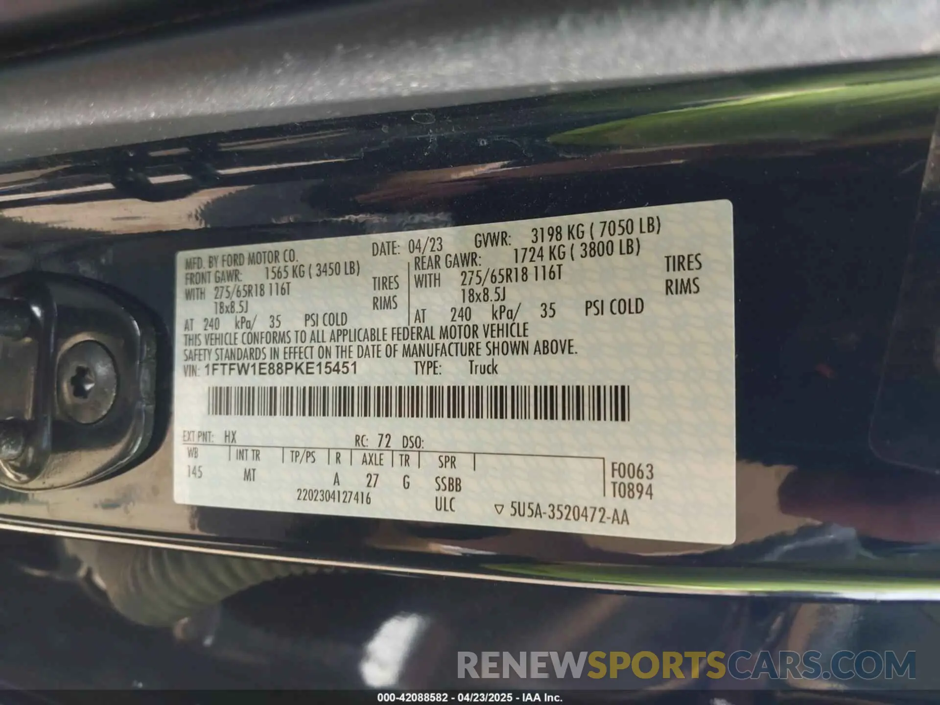 9 fotografías del automóvil dañado 1FTFW1E88PKE15451 FORD F-150 2023