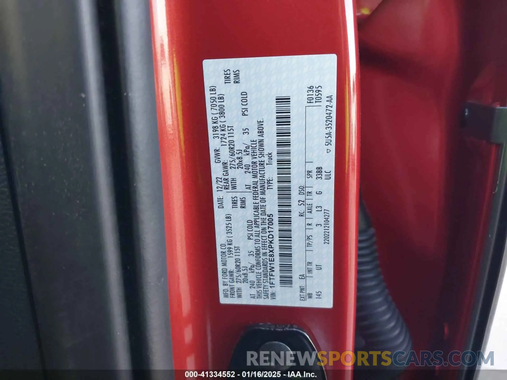 9 fotografías del automóvil dañado 1FTFW1E8XPKD17005 FORD F-150 2023