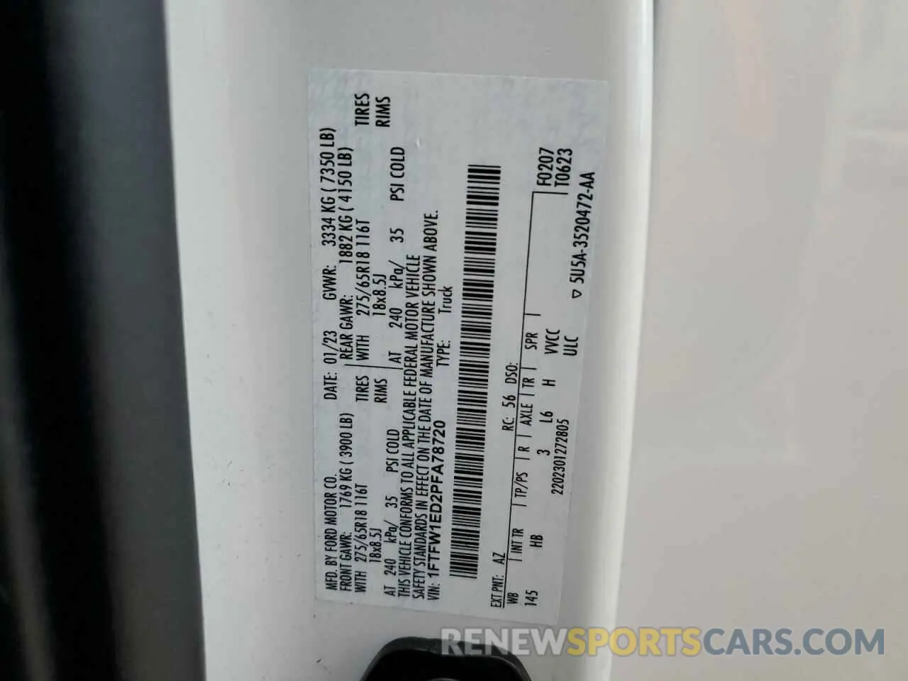 15 fotografías del automóvil dañado 1FTFW1ED2PFA78720 FORD F-150 2023