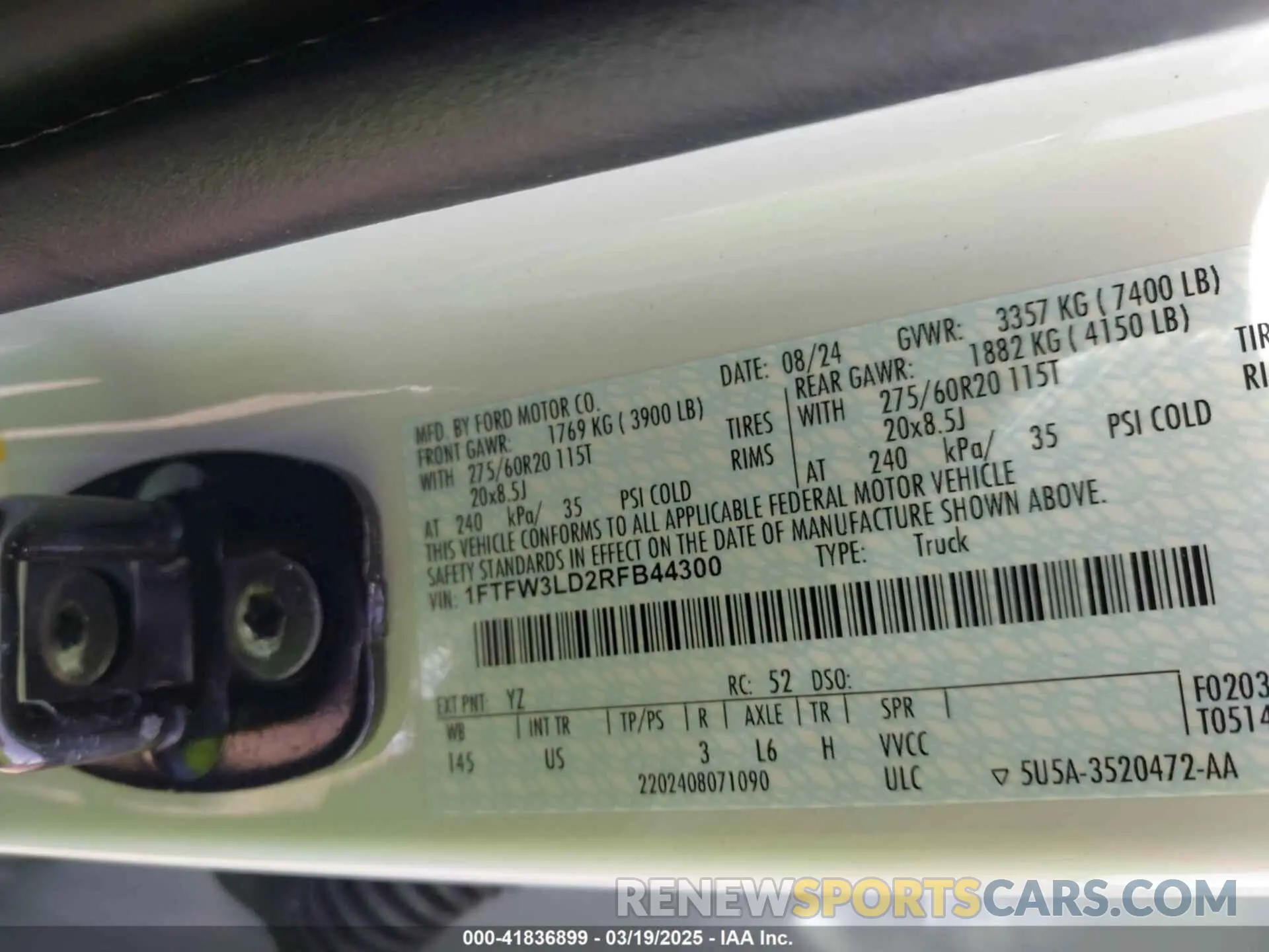 9 fotografías del automóvil dañado 1FTFW3LD2RFB44300 FORD F-150 2024