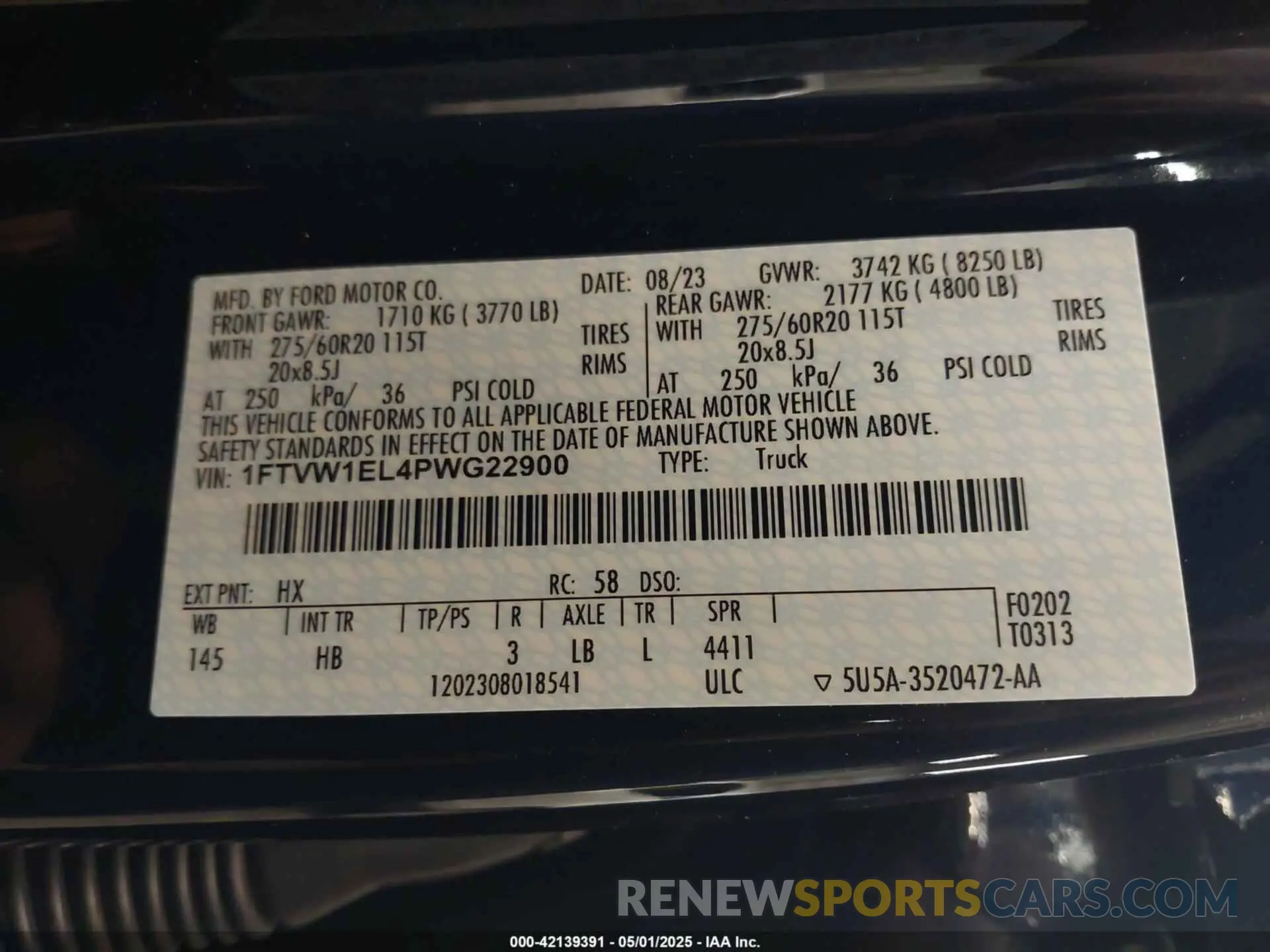 9 fotografías del automóvil dañado 1FTVW1EL4PWG22900 FORD F-150 LIGHTNING 2023