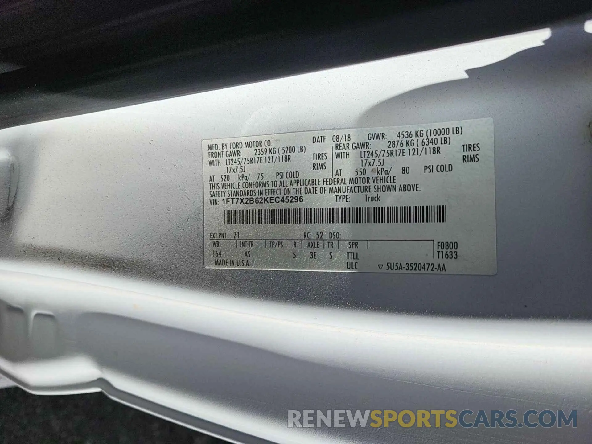 9 fotografías del automóvil dañado 1FT7X2B62KEC45296 FORD F-250 2019