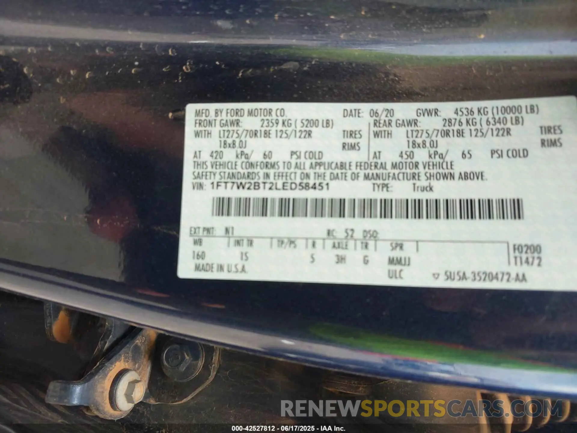 9 fotografías del automóvil dañado 1FT7W2BT2LED58451 FORD F-250 2020