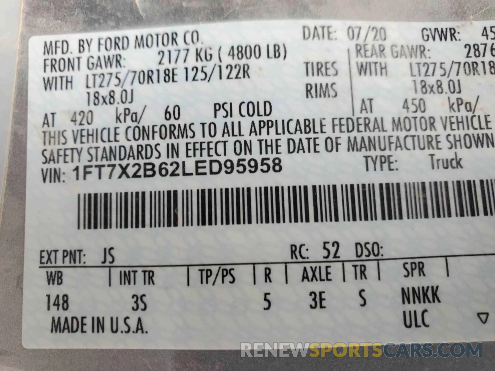 25 fotografías del automóvil dañado 1FT7X2B62LED95958 FORD F-250 2020