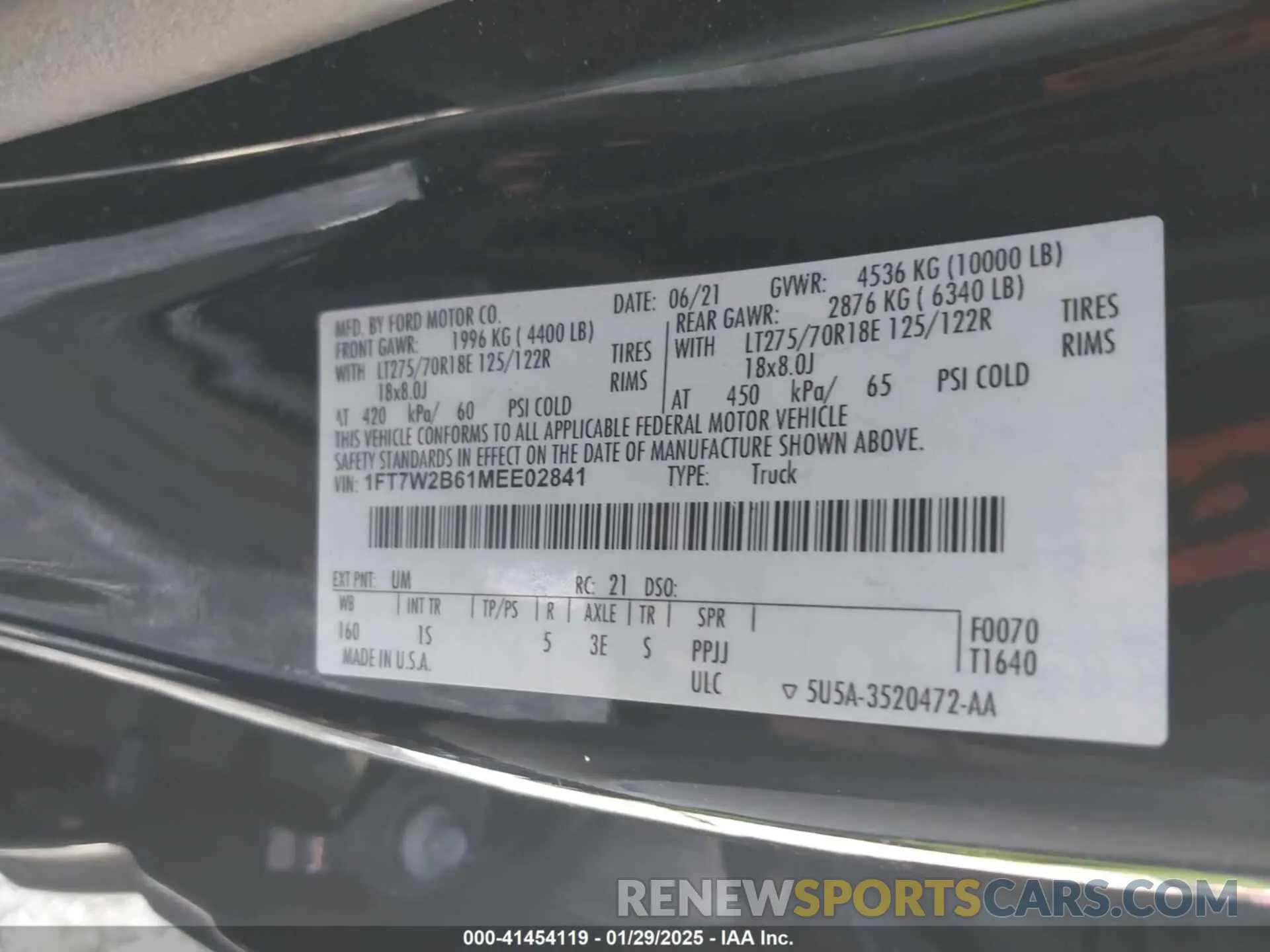 9 fotografías del automóvil dañado 1FT7W2B61MEE02841 FORD F-250 2021