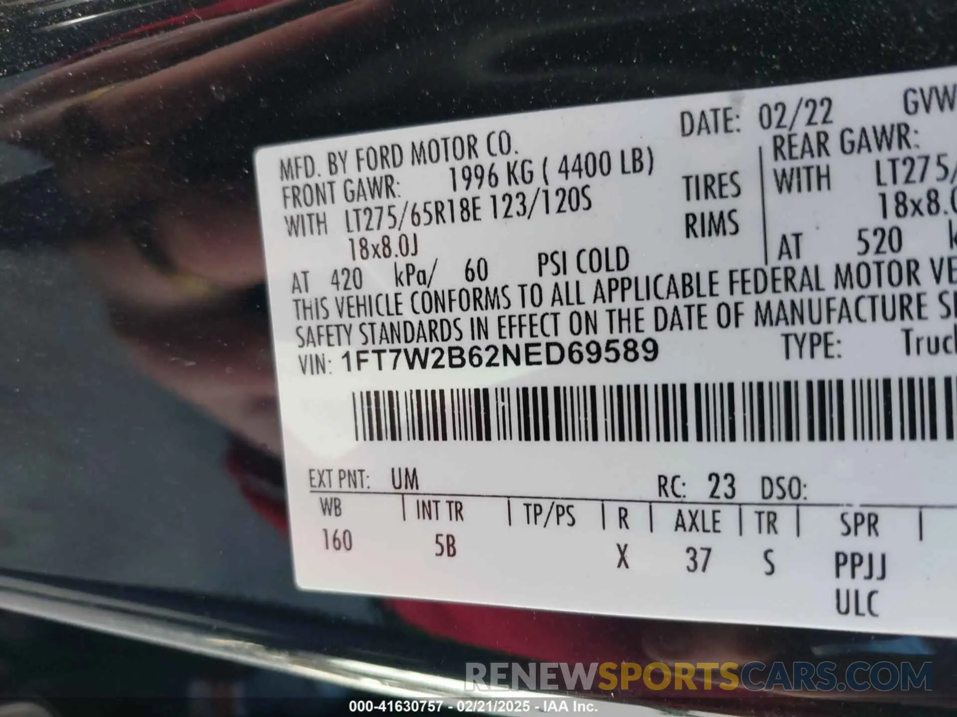 9 fotografías del automóvil dañado 1FT7W2B62NED69589 FORD F-250 2022