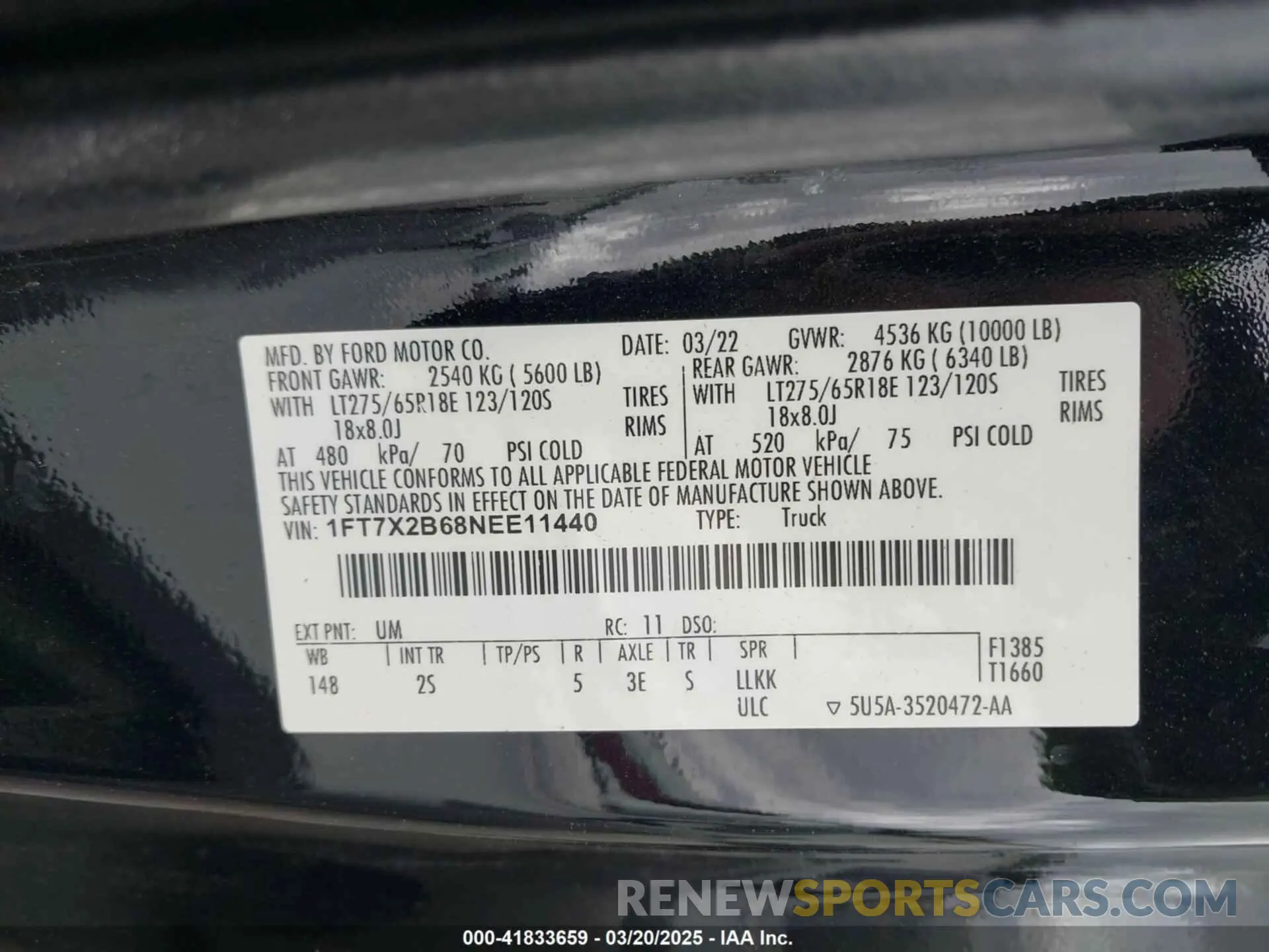 9 fotografías del automóvil dañado 1FT7X2B68NEE11440 FORD F-250 2022