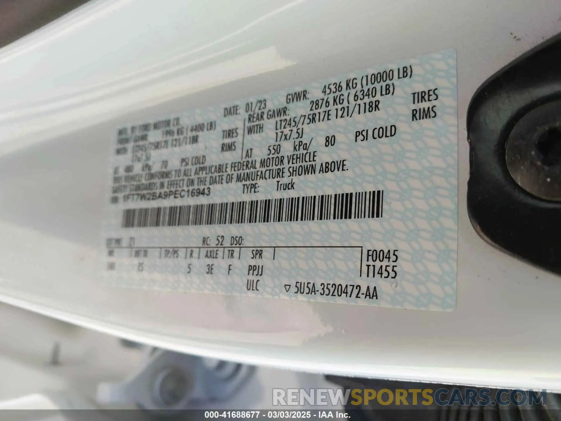 9 fotografías del automóvil dañado 1FT7W2BA9PEC16943 FORD F-250 2023