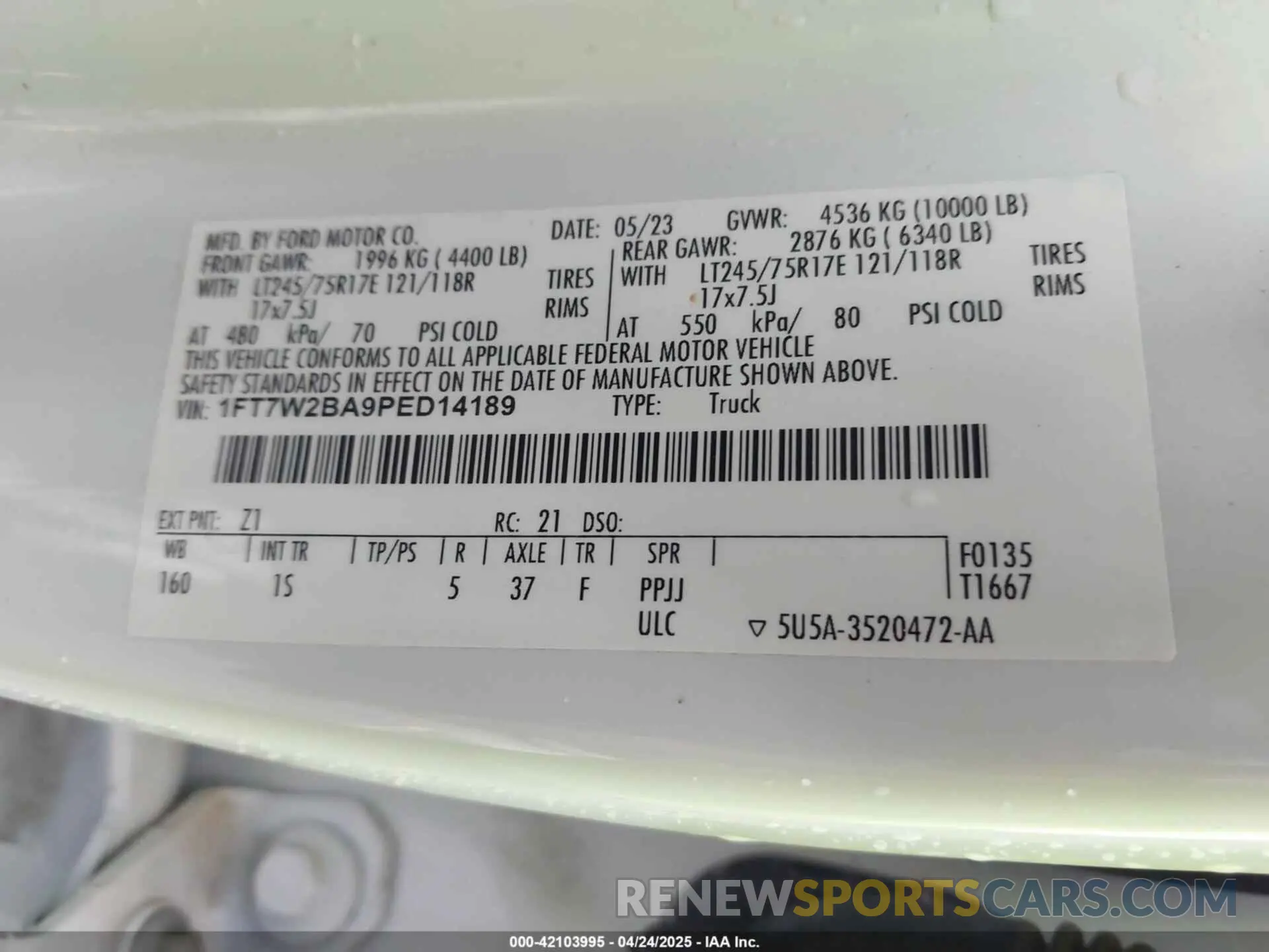 9 fotografías del automóvil dañado 1FT7W2BA9PED14189 FORD F-250 2023