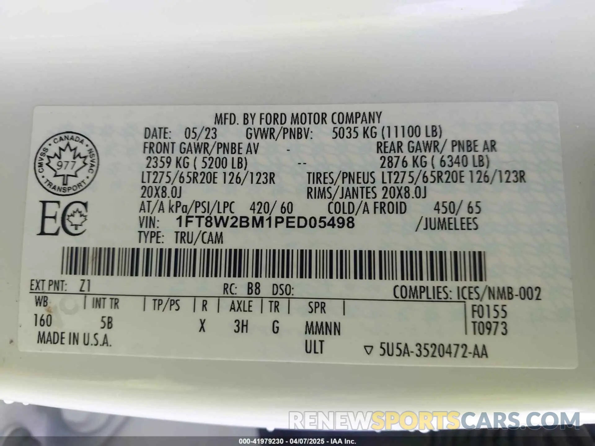 9 fotografías del automóvil dañado 1FT8W2BM1PED05498 FORD F-250 2023