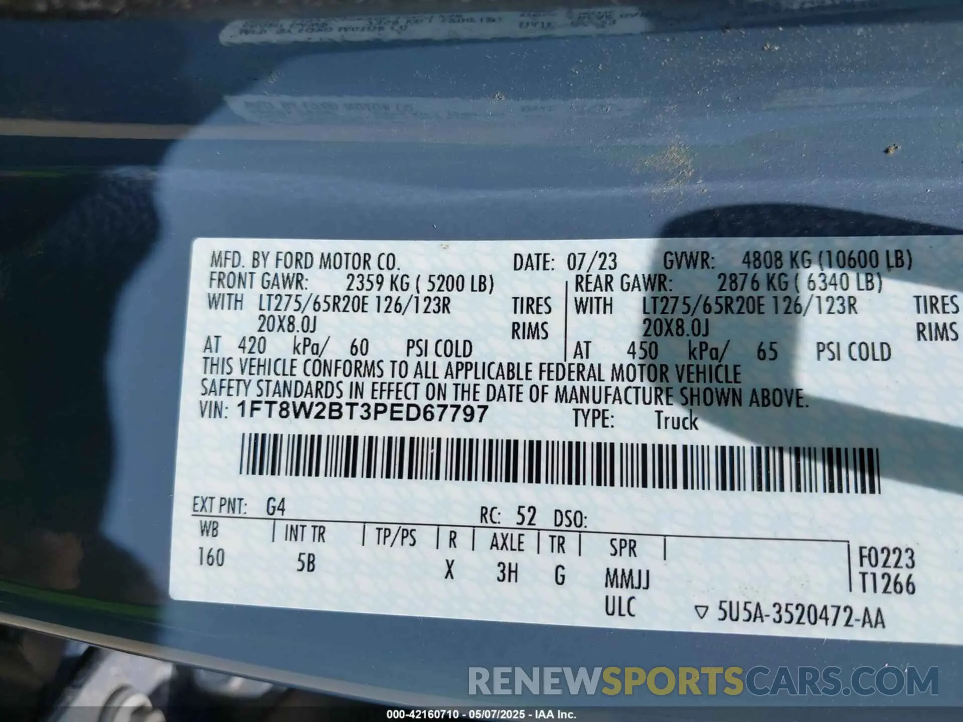 8 fotografías del automóvil dañado 1FT8W2BT3PED67797 FORD F-250 2023