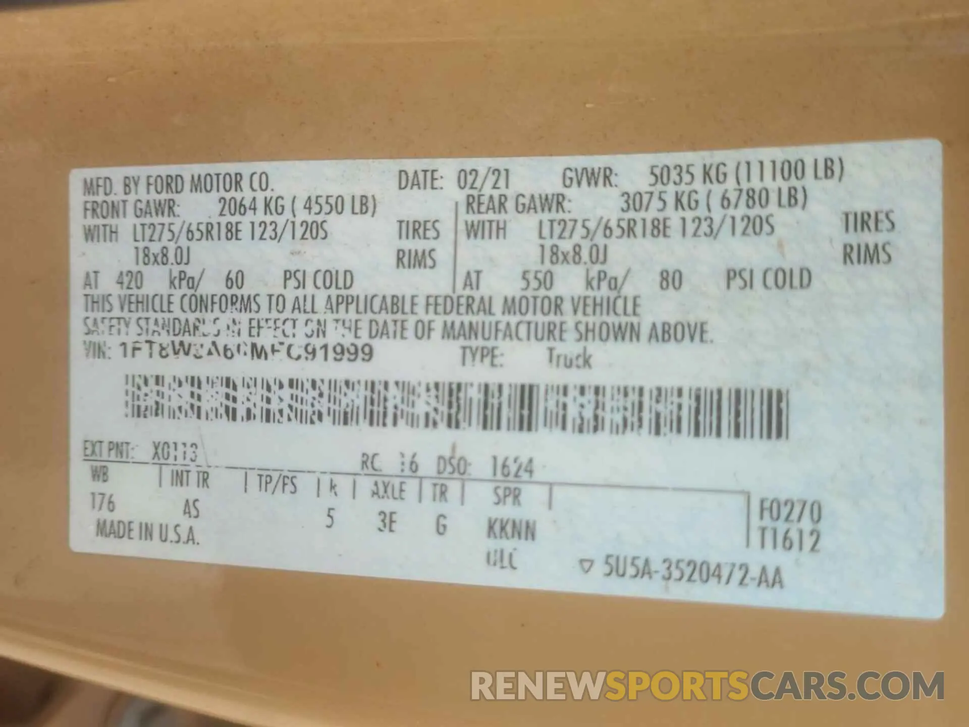 17 fotografías del automóvil dañado 1FT8W3A60MEC91999 FORD F-350 2021
