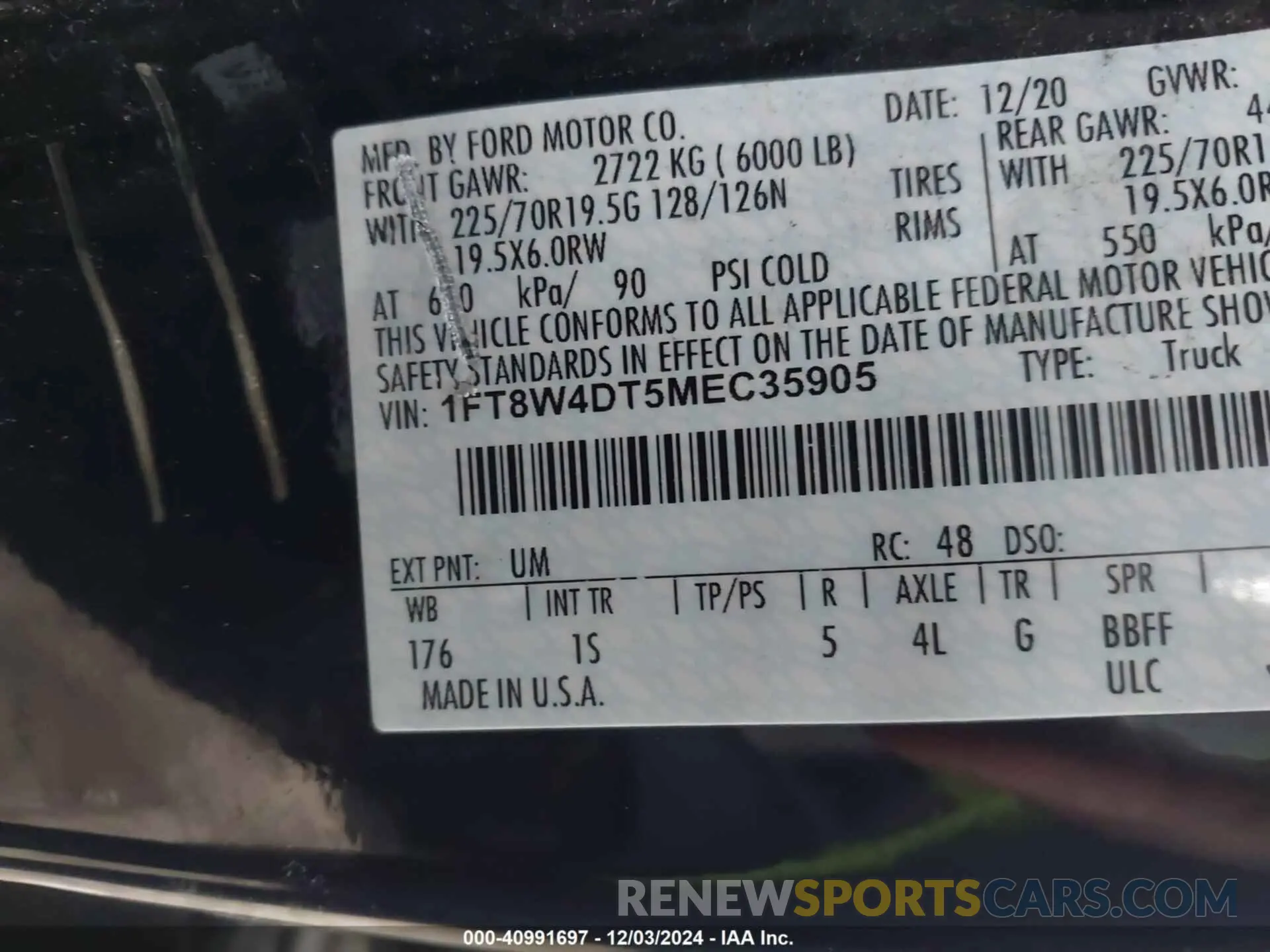 8 fotografías del automóvil dañado 1FT8W4DT5MEC35905 FORD F-450 2021