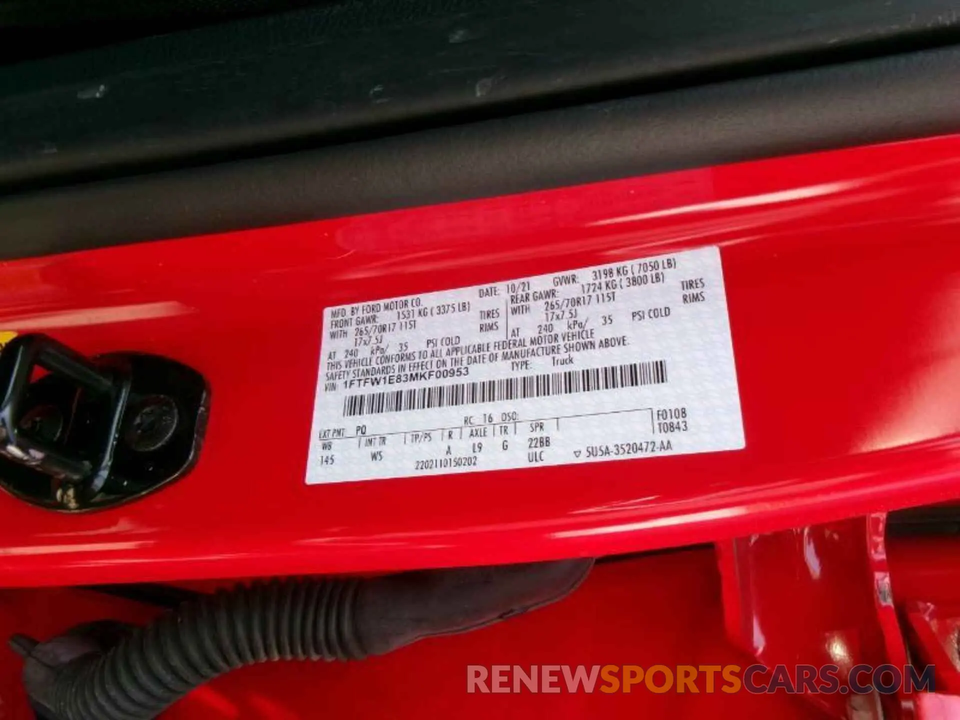 13 fotografías del automóvil dañado 1FTFW1E83MKF00953 FORD F150 2021