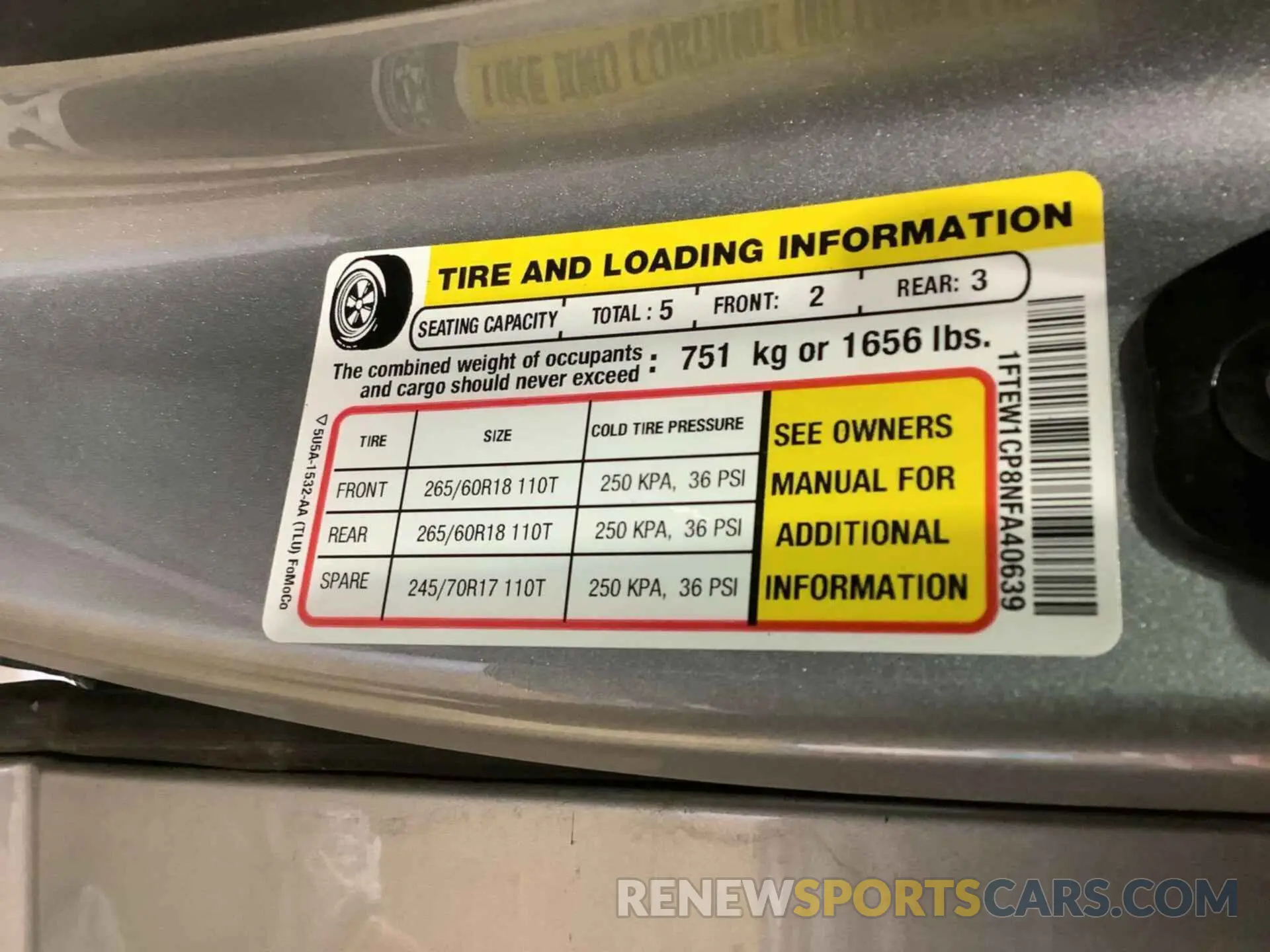 1 fotografías del automóvil dañado 1FTEW1CP8NFA40639 FORD F150 2022