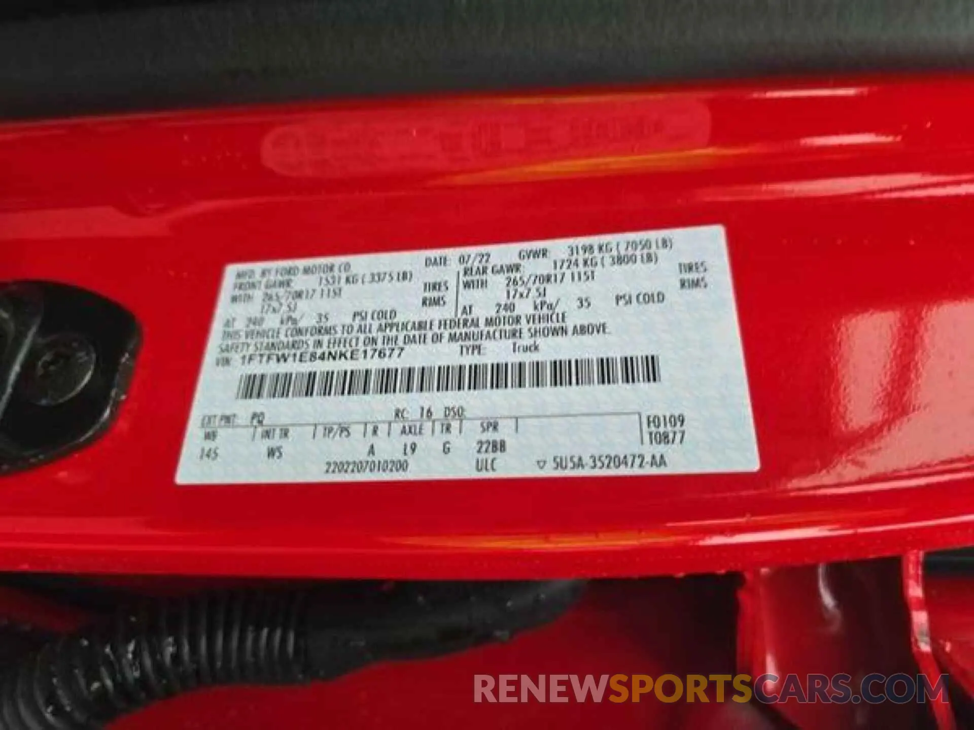 15 fotografías del automóvil dañado 1FTFW1E84NKE17677 FORD F150 2022
