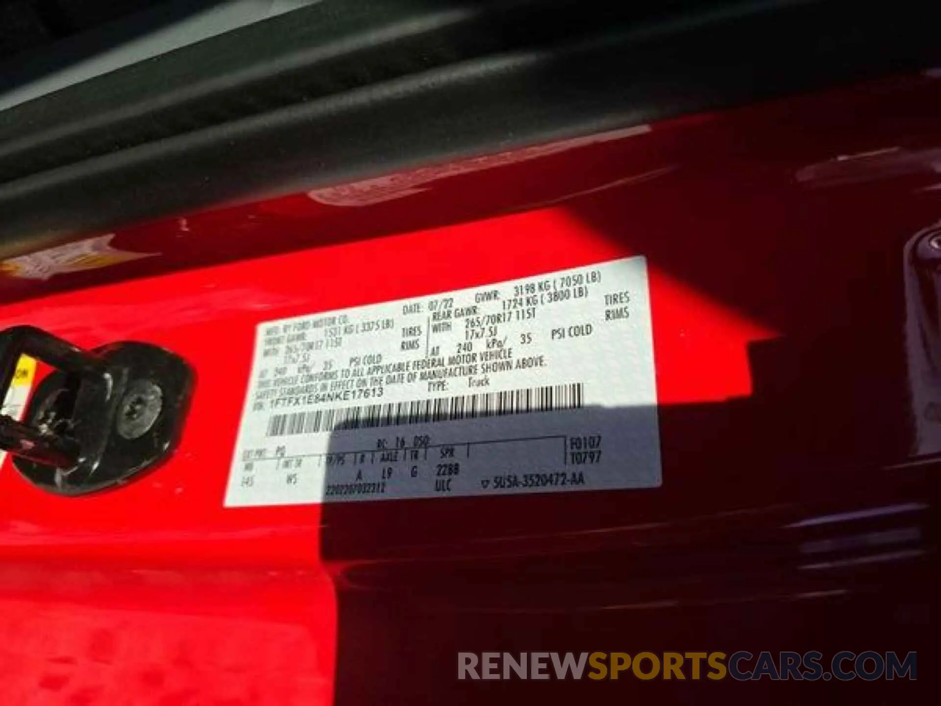 20 fotografías del automóvil dañado 1FTFX1E84NKE17613 FORD F150 2022