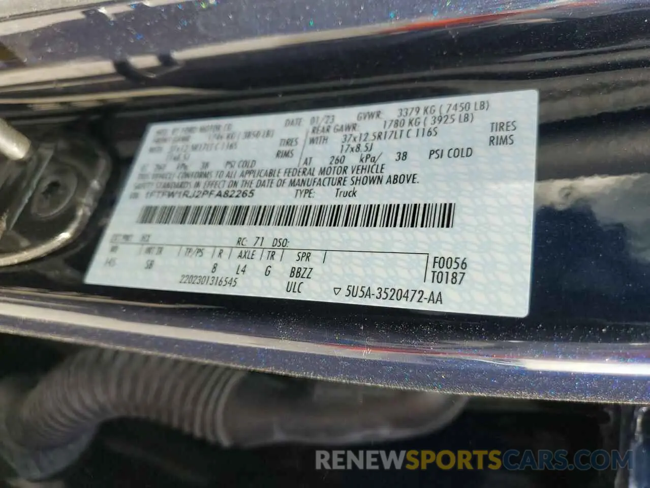 12 fotografías del automóvil dañado 1FTFW1RJ2PFA82265 FORD F150 2023