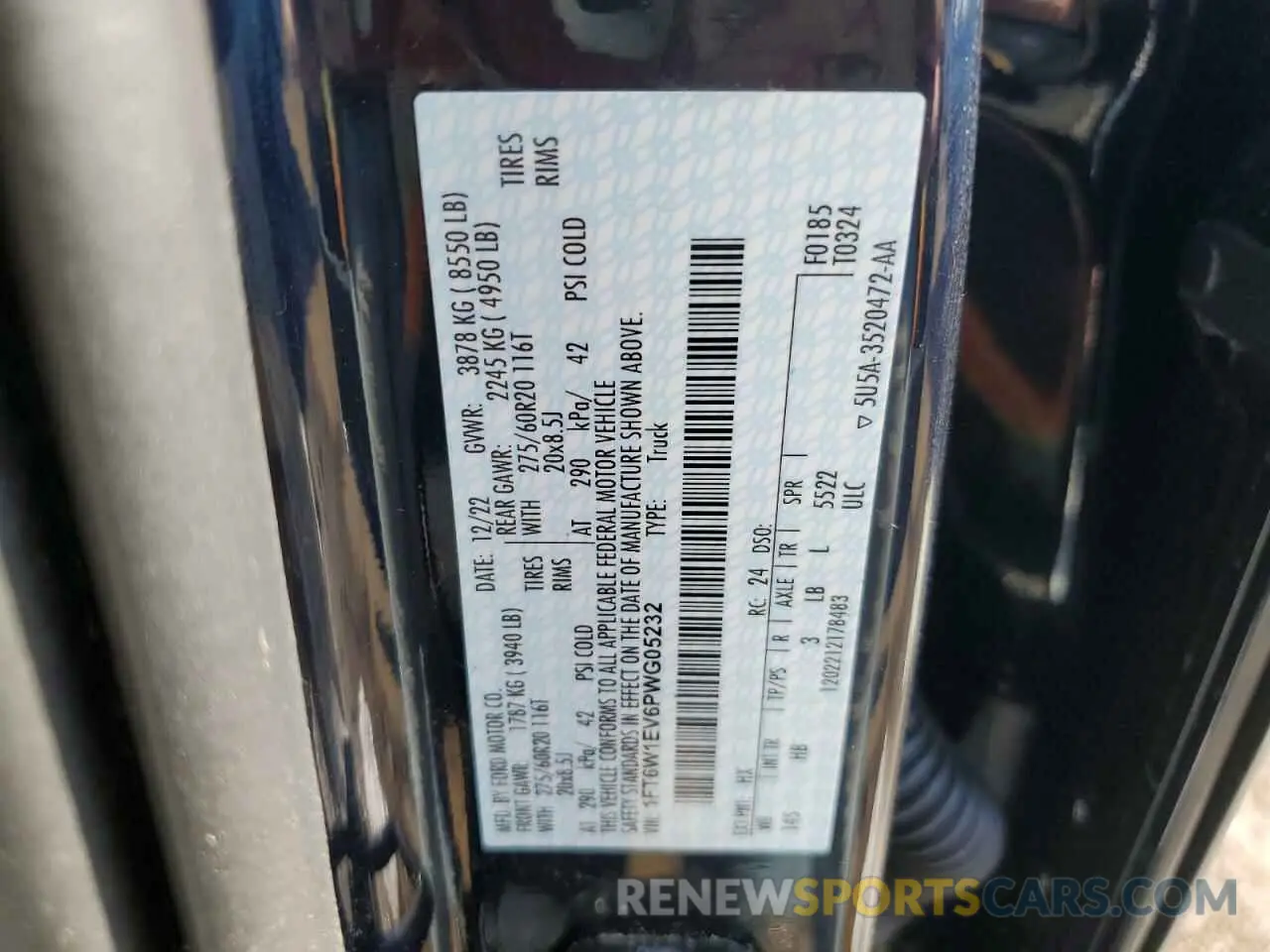 13 fotografías del automóvil dañado 1FT6W1EV6PWG05232 FORD F150 LIGHT 2023