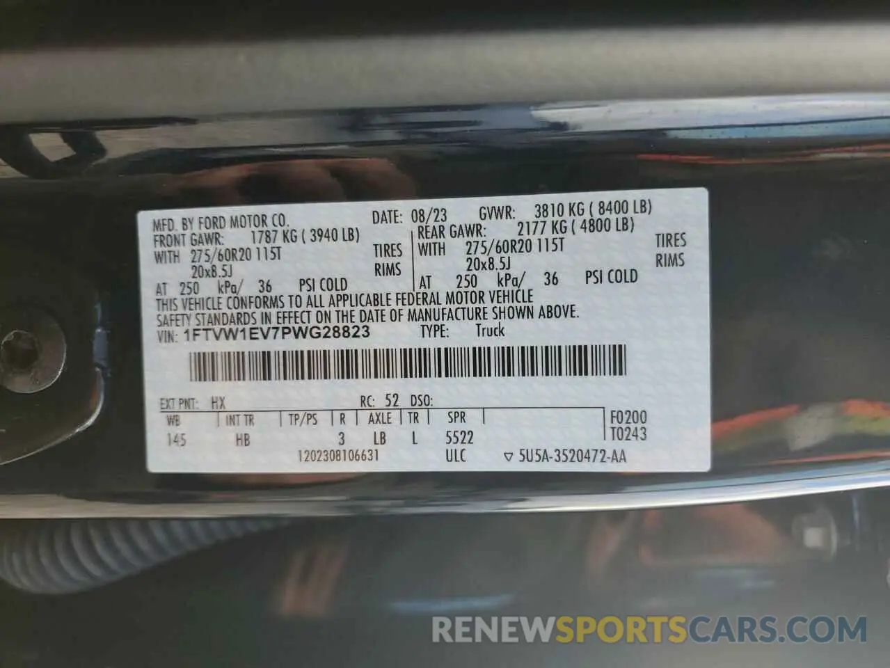 13 fotografías del automóvil dañado 1FTVW1EV7PWG28823 FORD F150 LIGHT 2023
