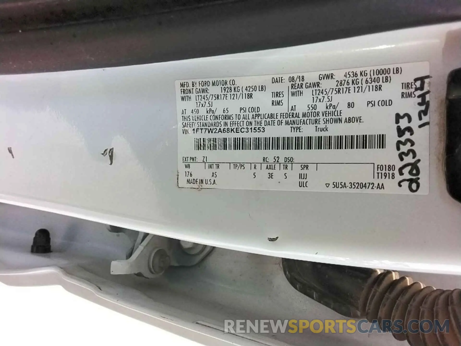 23 fotografías del automóvil dañado 1FT7W2A68KEC31553 FORD F250 2019