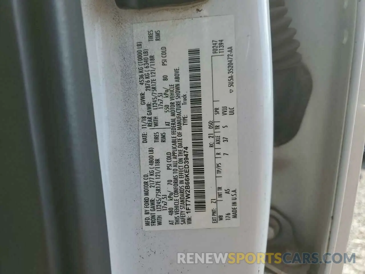12 fotografías del automóvil dañado 1FT7W2B66KED39474 FORD F250 2019